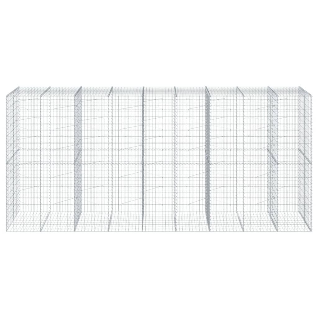 vidaXL Gabion Basket with Cover 450x100x200 cm Galvanised Iron 3