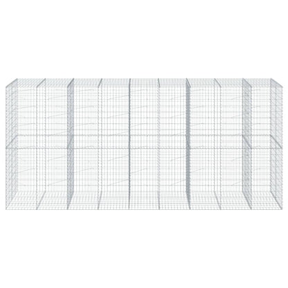 vidaXL Gabion Basket with Cover 450x100x200 cm Galvanised Iron 3