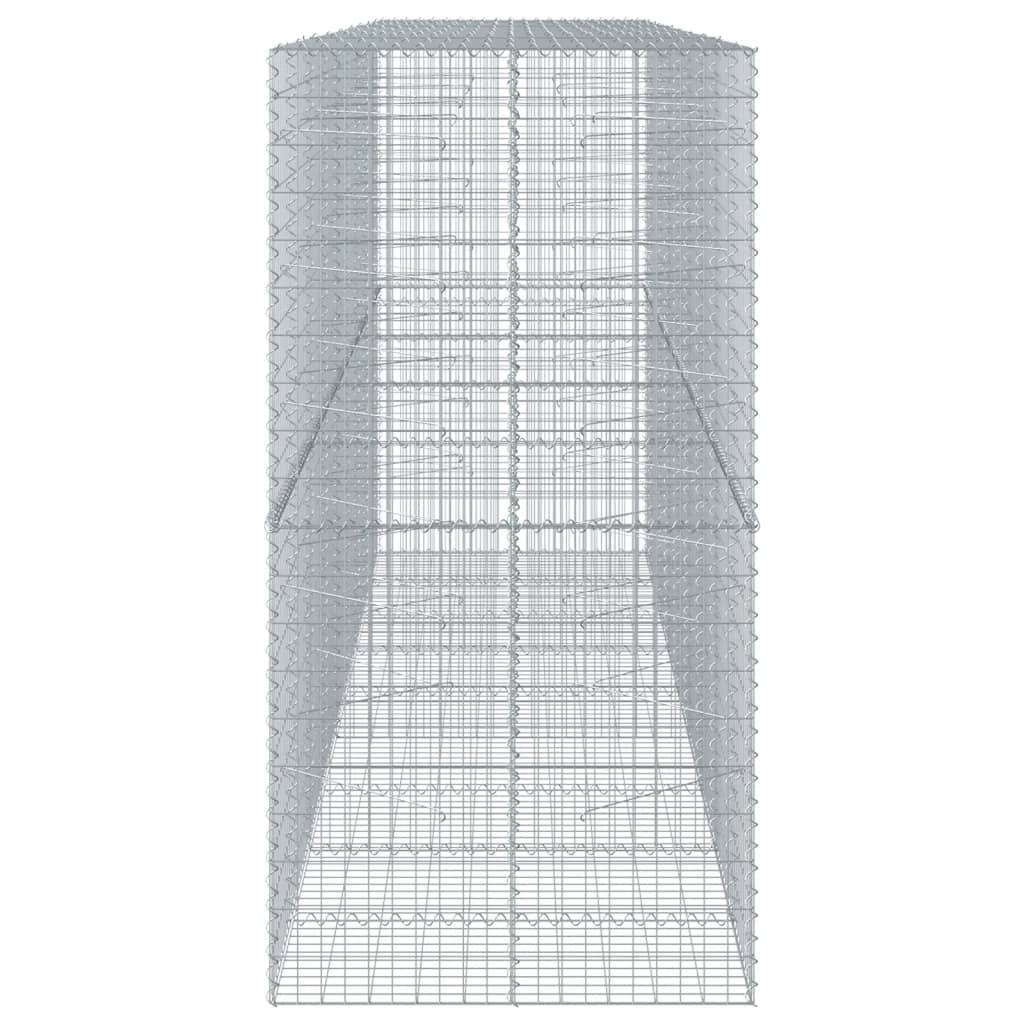 vidaXL Gabion Basket with Cover 450x100x200 cm Galvanised Iron 4
