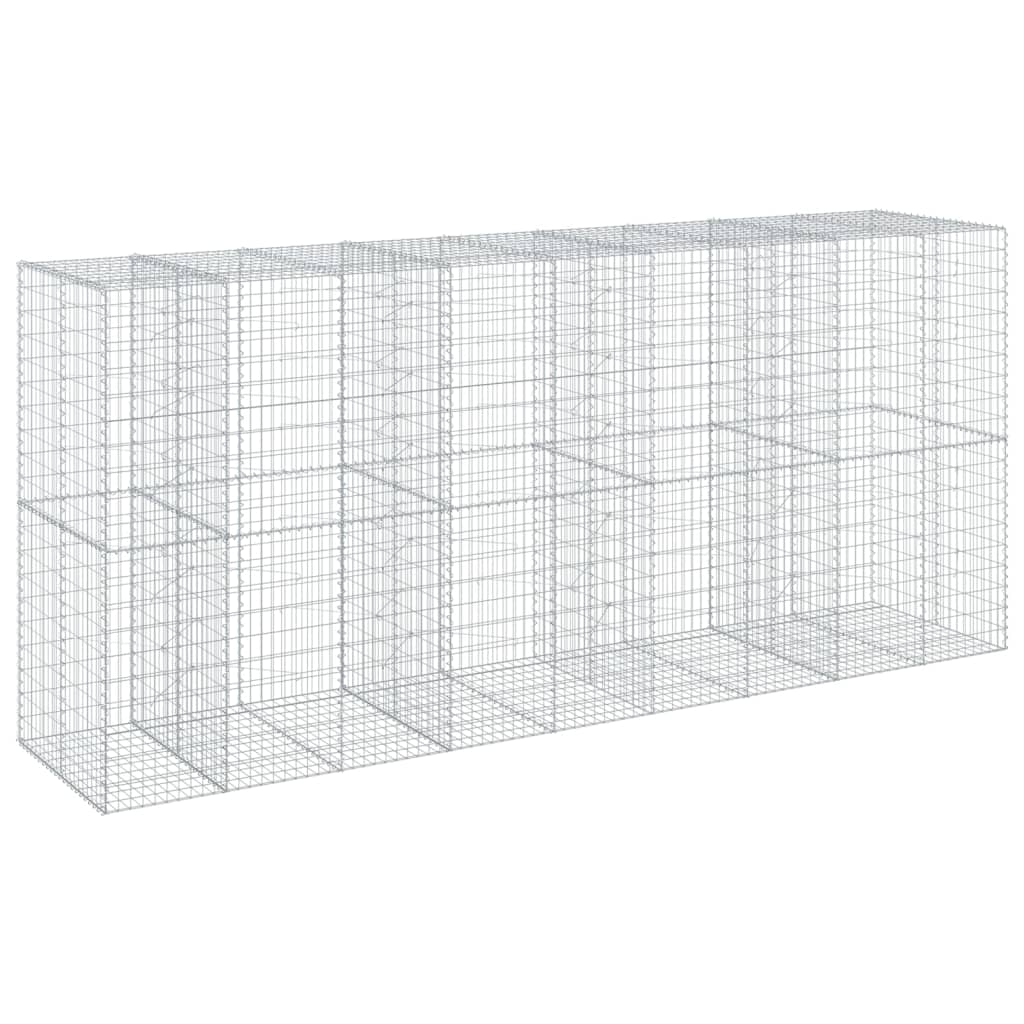 vidaXL Gabion Basket with Cover 450x100x200 cm Galvanised Iron 5