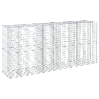vidaXL Gabion Basket with Cover 450x100x200 cm Galvanised Iron 5