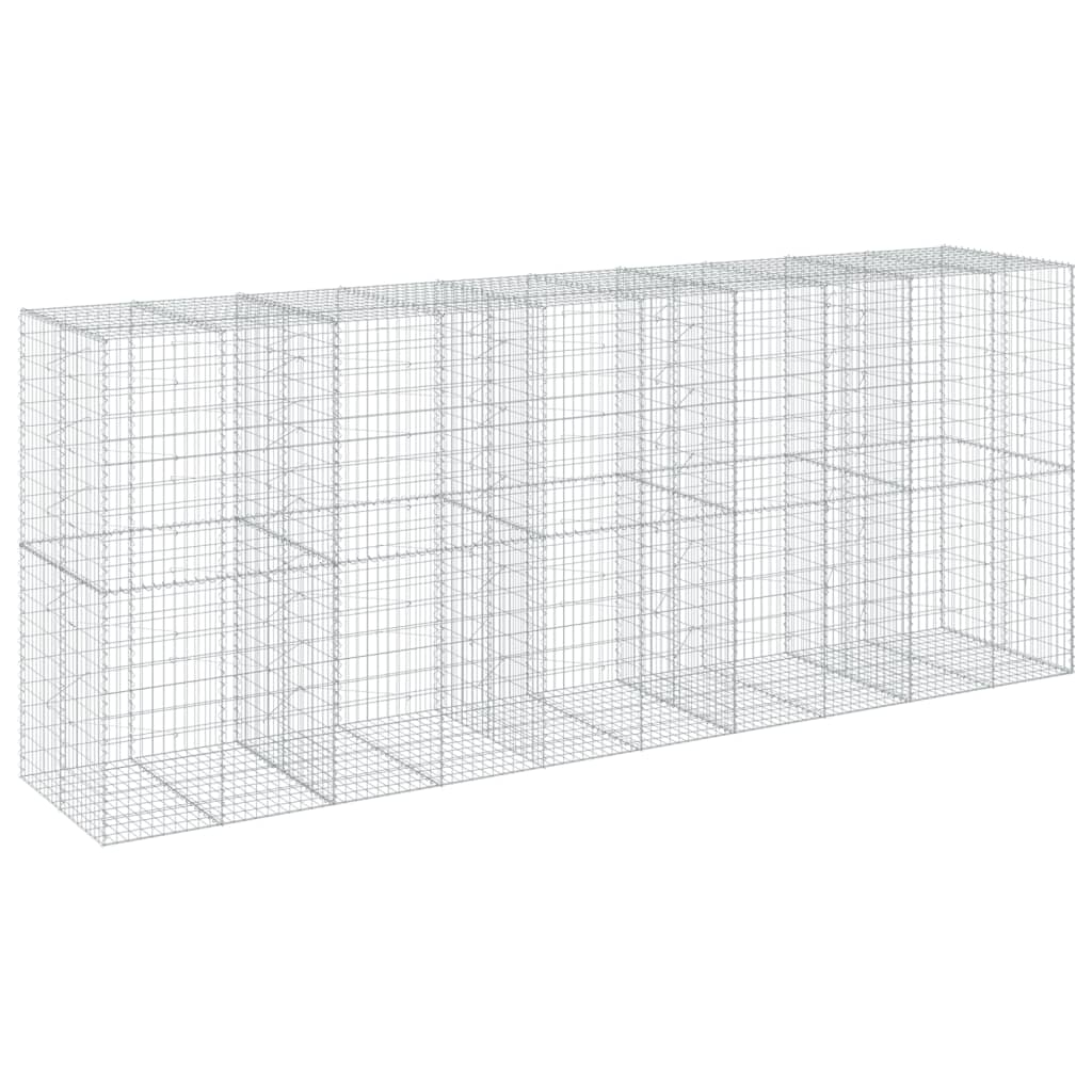 vidaXL Gabion Basket with Cover 500x100x200 cm Galvanised Iron 2