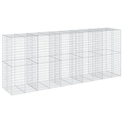 vidaXL Gabion Basket with Cover 500x100x200 cm Galvanised Iron 2