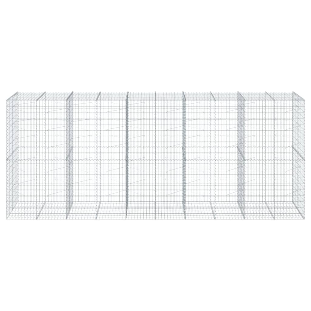 vidaXL Gabion Basket with Cover 500x100x200 cm Galvanised Iron 3
