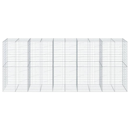 vidaXL Gabion Basket with Cover 500x100x200 cm Galvanised Iron 3