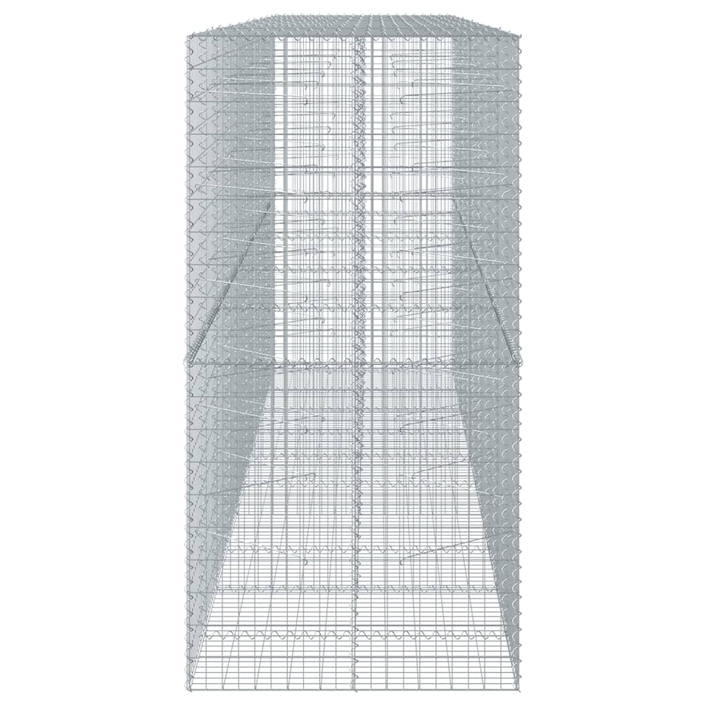 vidaXL Gabion Basket with Cover 500x100x200 cm Galvanised Iron 4