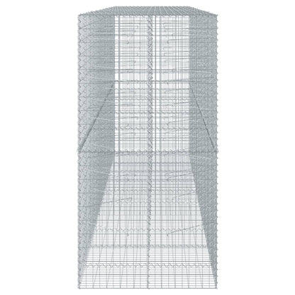 vidaXL Gabion Basket with Cover 500x100x200 cm Galvanised Iron 4