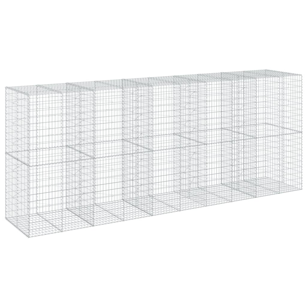 vidaXL Gabion Basket with Cover 500x100x200 cm Galvanised Iron 5