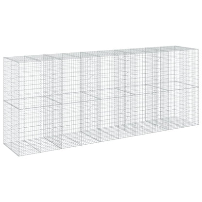 vidaXL Gabion Basket with Cover 500x100x200 cm Galvanised Iron 5