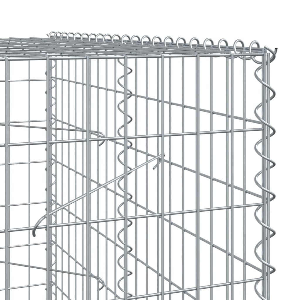 vidaXL Gabion Basket with Cover 500x100x200 cm Galvanised Iron 6