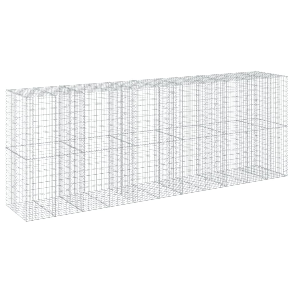 vidaXL Gabion Basket with Cover 550x100x200 cm Galvanised Iron 2