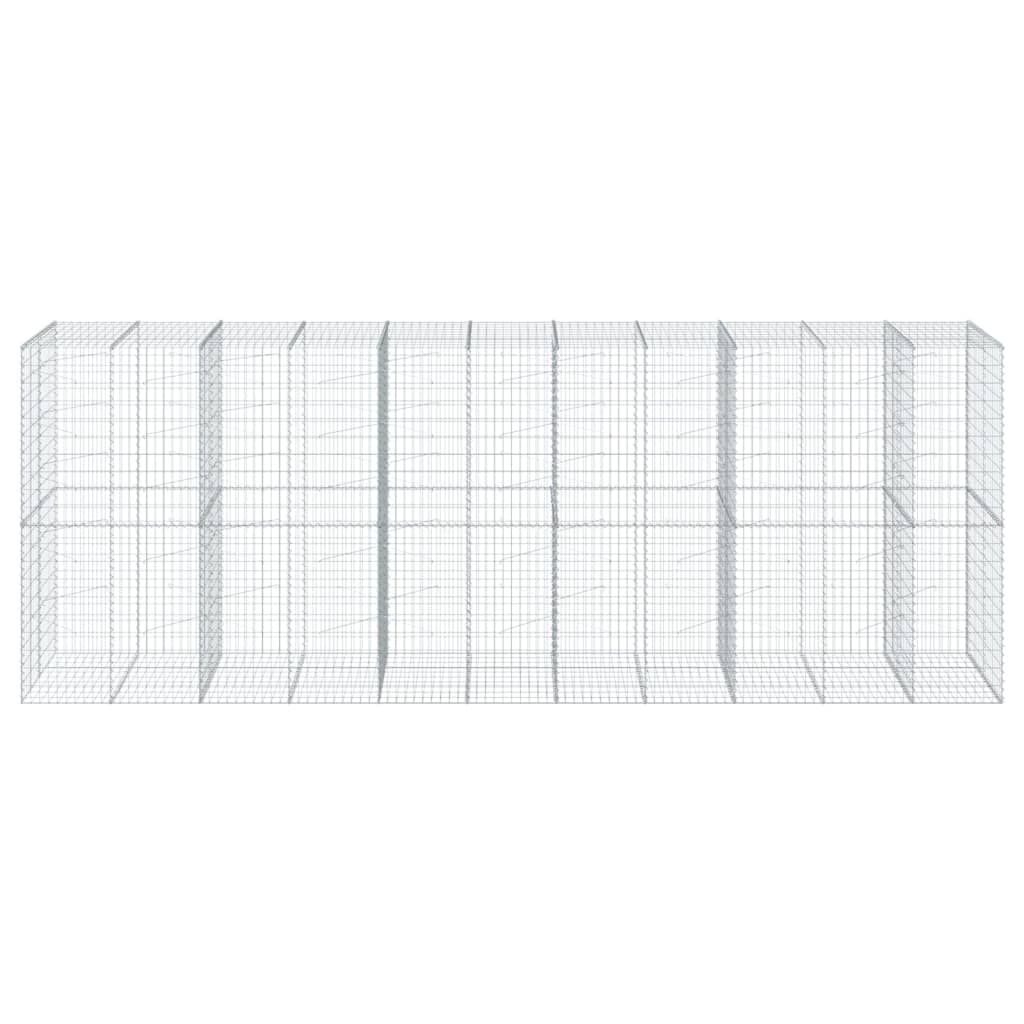 vidaXL Gabion Basket with Cover 550x100x200 cm Galvanised Iron 3