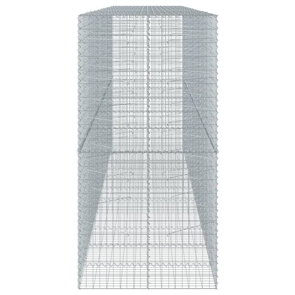 vidaXL Gabion Basket with Cover 550x100x200 cm Galvanised Iron 4
