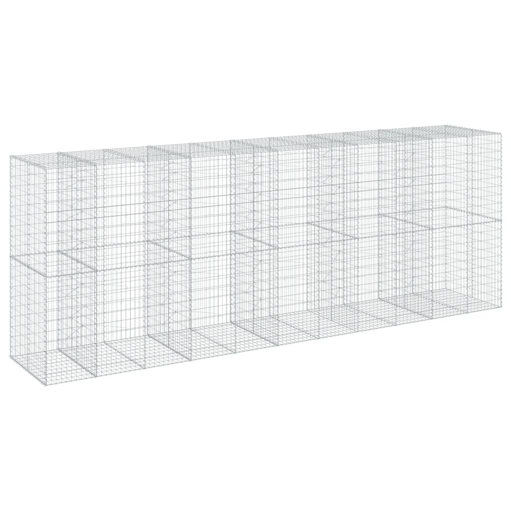 vidaXL Gabion Basket with Cover 550x100x200 cm Galvanised Iron 5
