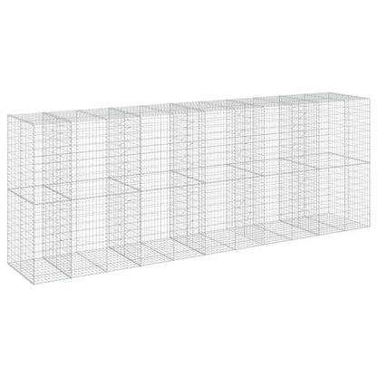vidaXL Gabion Basket with Cover 550x100x200 cm Galvanised Iron 5