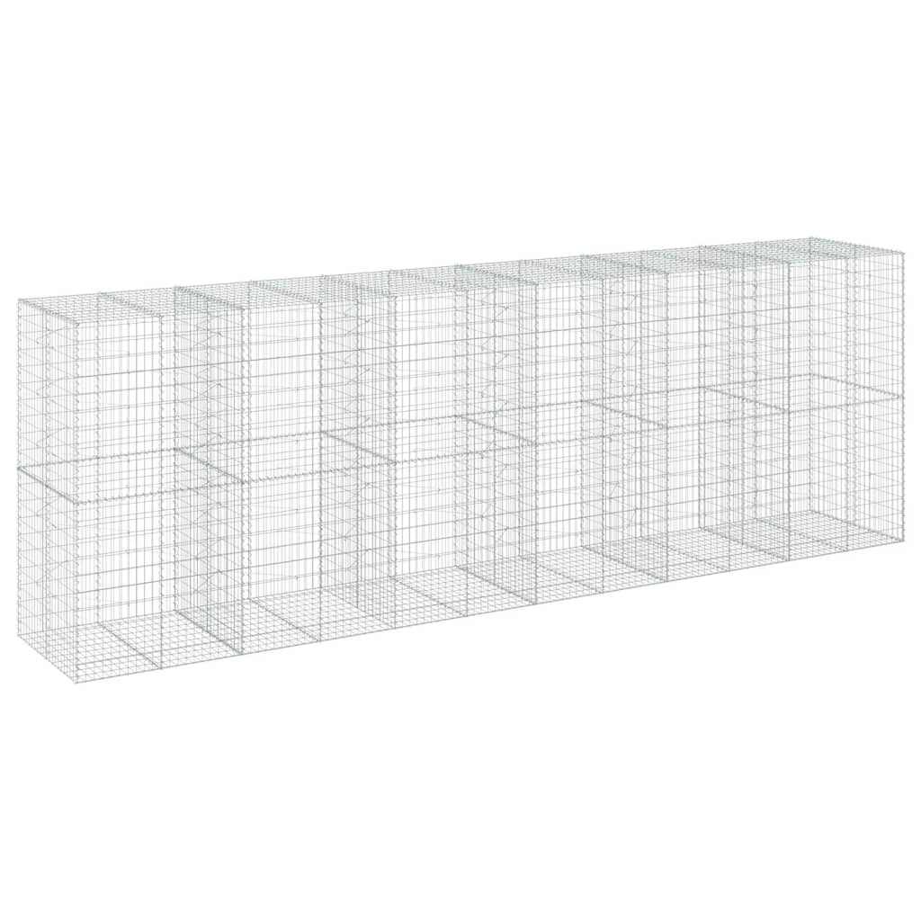 vidaXL Gabion Basket with Cover 600x100x200 cm Galvanised Iron 2