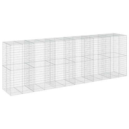 vidaXL Gabion Basket with Cover 600x100x200 cm Galvanised Iron 2