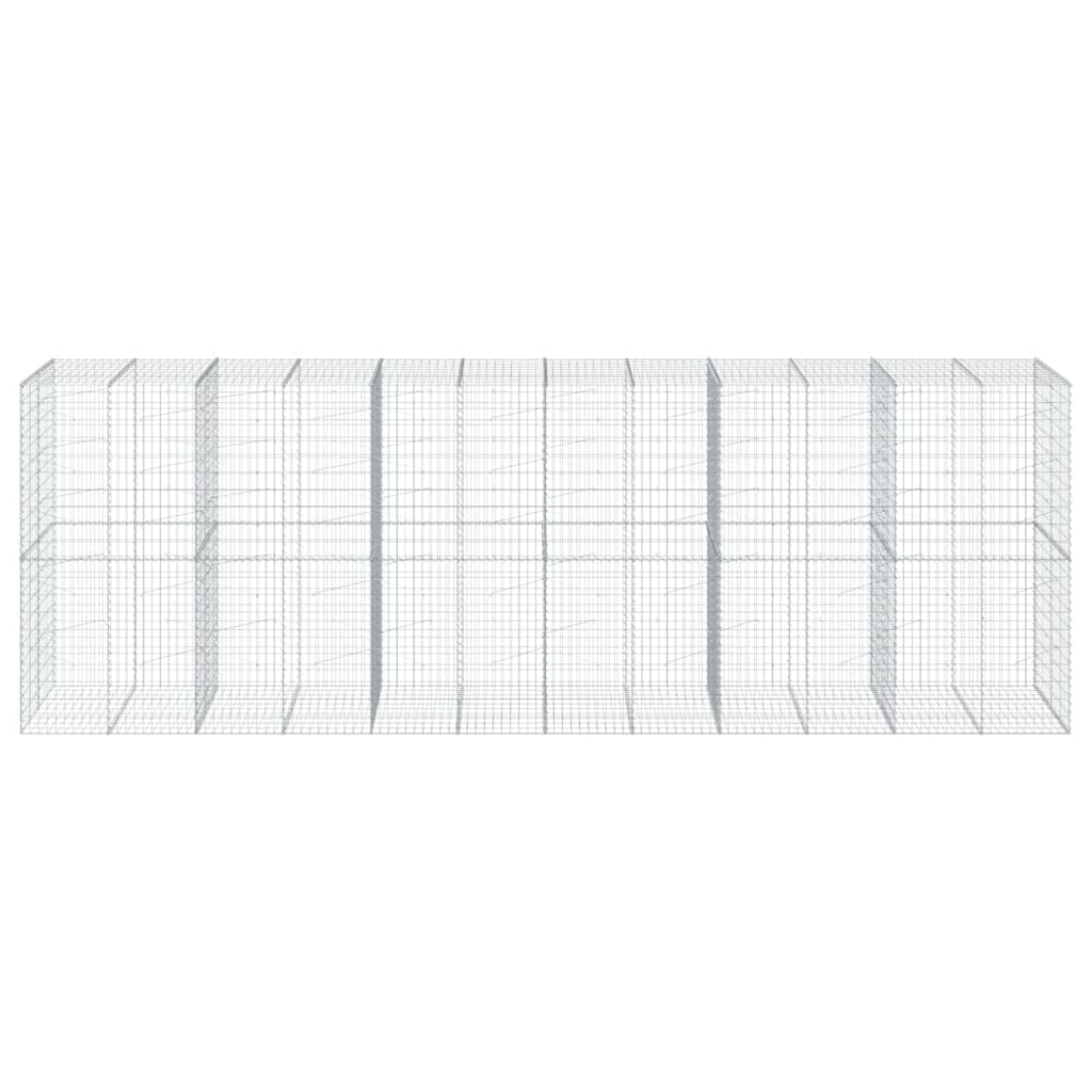 vidaXL Gabion Basket with Cover 600x100x200 cm Galvanised Iron 3