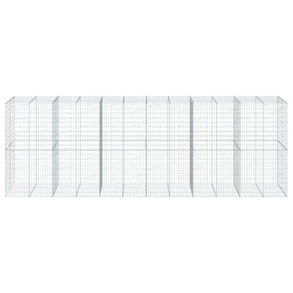 vidaXL Gabion Basket with Cover 600x100x200 cm Galvanised Iron 3