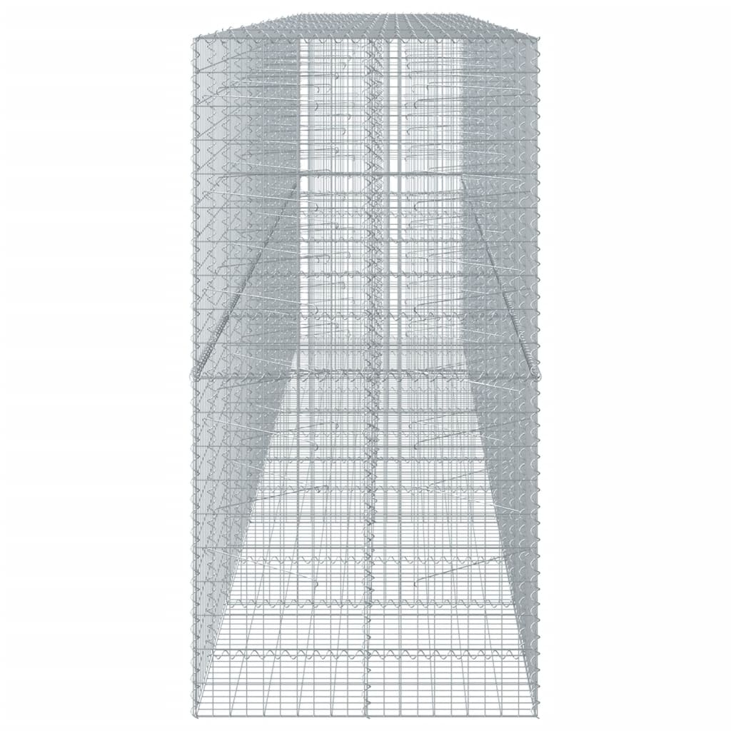 vidaXL Gabion Basket with Cover 600x100x200 cm Galvanised Iron 4