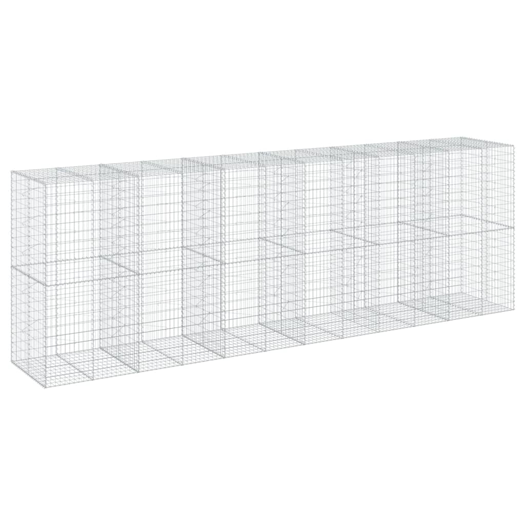 vidaXL Gabion Basket with Cover 600x100x200 cm Galvanised Iron 5