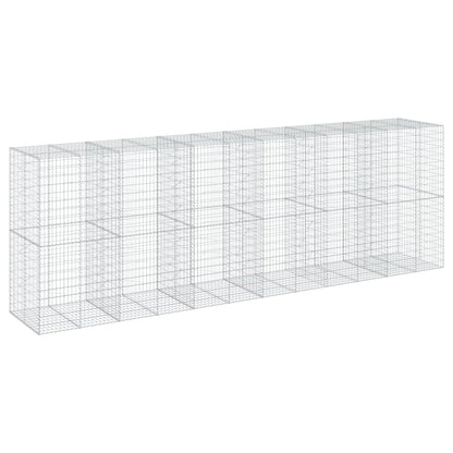 vidaXL Gabion Basket with Cover 600x100x200 cm Galvanised Iron 5