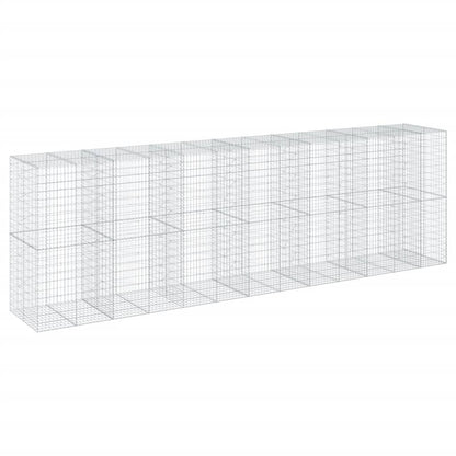 vidaXL Gabion Basket with Cover 650x100x200 cm Galvanised Iron 2
