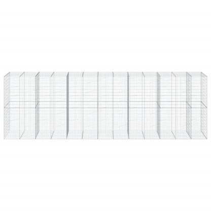 vidaXL Gabion Basket with Cover 650x100x200 cm Galvanised Iron 3