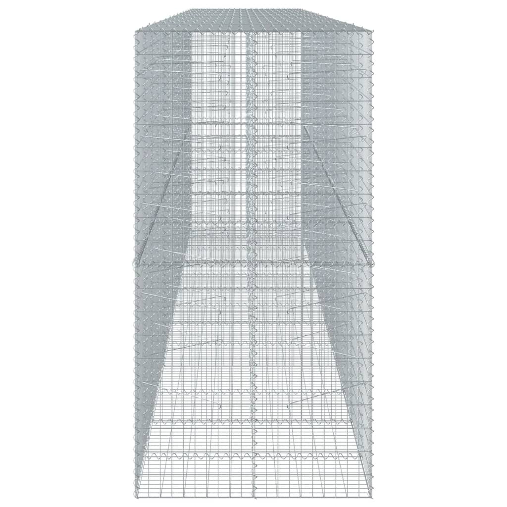 vidaXL Gabion Basket with Cover 650x100x200 cm Galvanised Iron 4