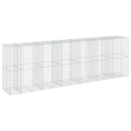 vidaXL Gabion Basket with Cover 650x100x200 cm Galvanised Iron 5