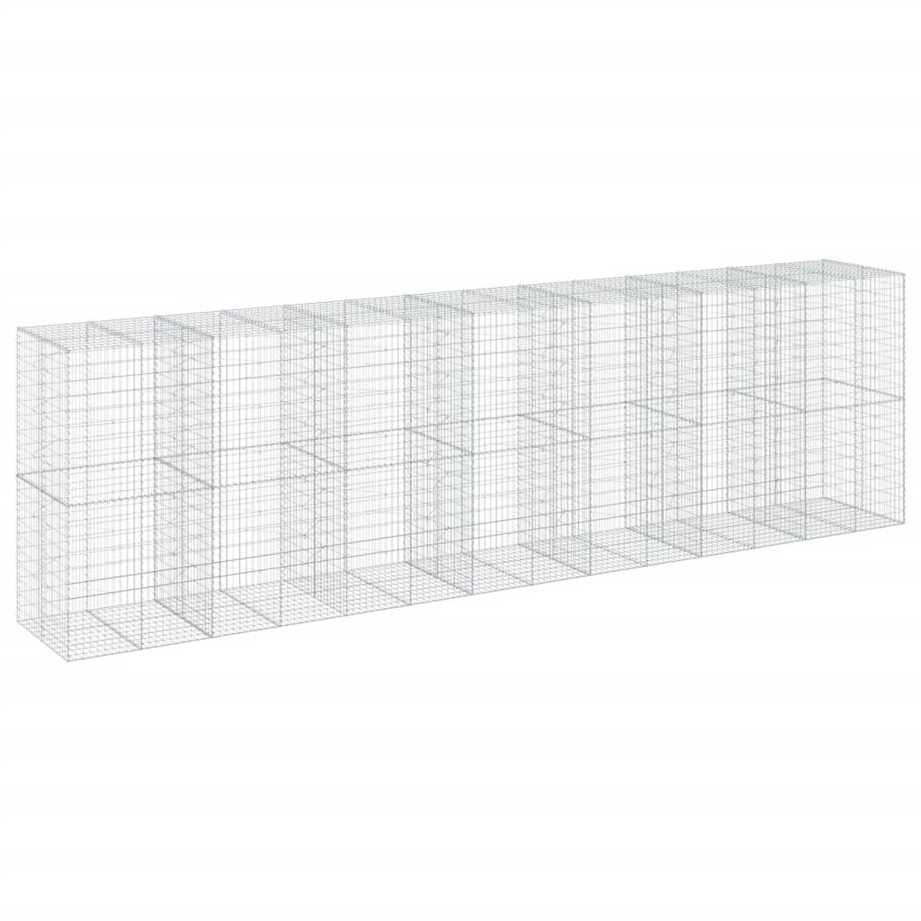 vidaXL Gabion Basket with Cover 700x100x200 cm Galvanised Iron 2