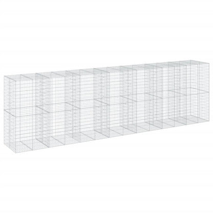 vidaXL Gabion Basket with Cover 700x100x200 cm Galvanised Iron 2