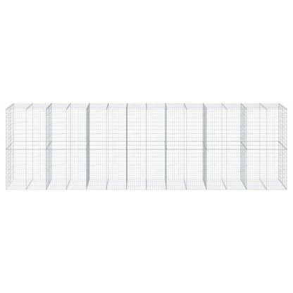 vidaXL Gabion Basket with Cover 700x100x200 cm Galvanised Iron 3