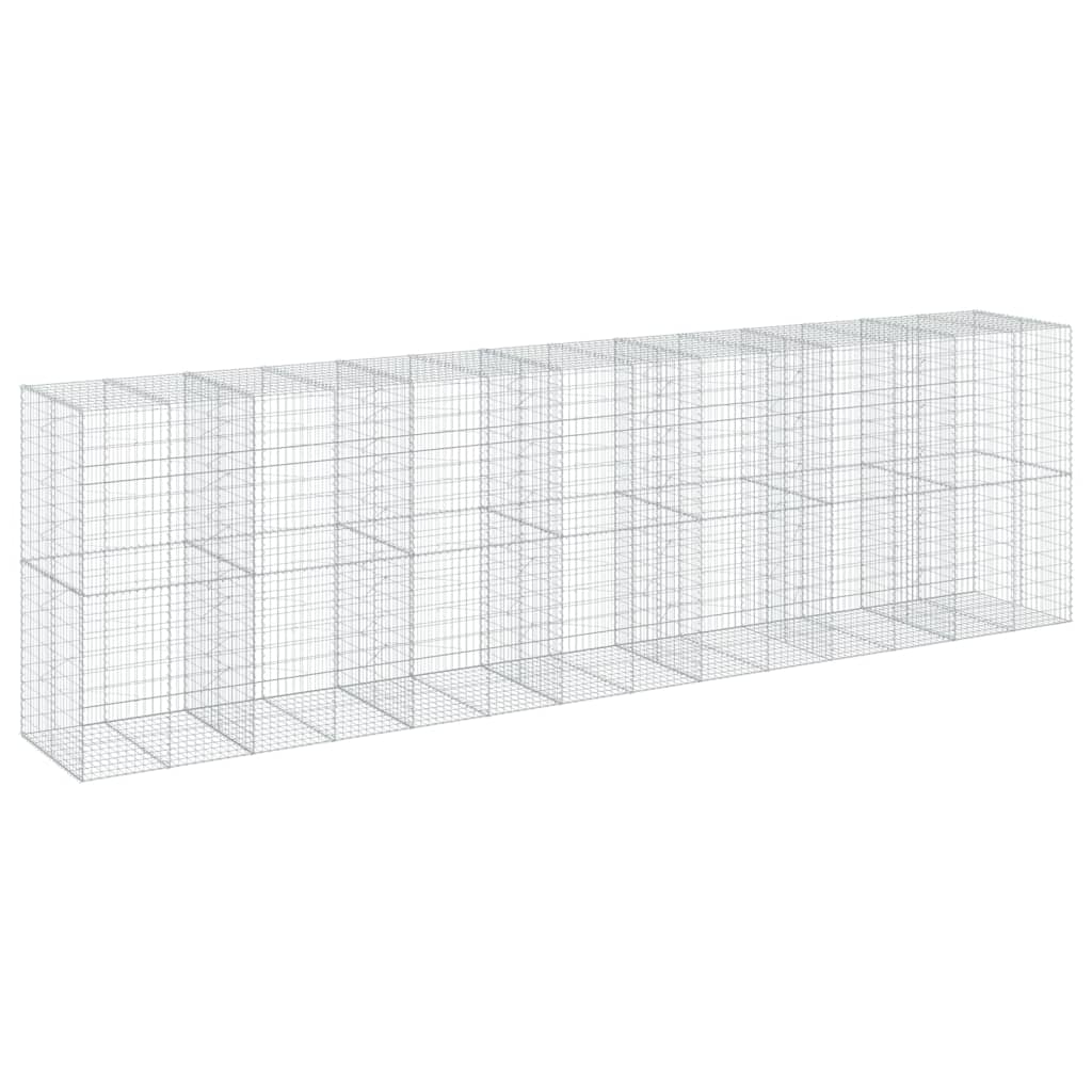 vidaXL Gabion Basket with Cover 700x100x200 cm Galvanised Iron 5