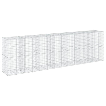 vidaXL Gabion Basket with Cover 700x100x200 cm Galvanised Iron 5
