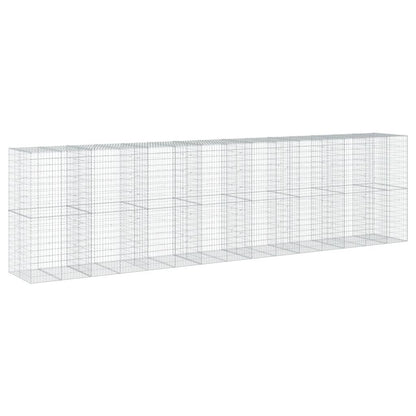 vidaXL Gabion Basket with Cover 750x100x200 cm Galvanised Iron 2