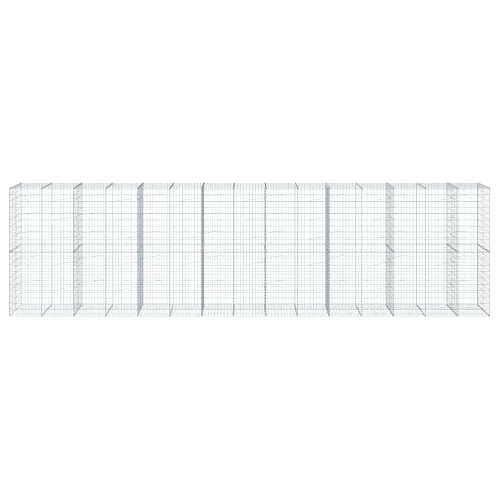 vidaXL Gabion Basket with Cover 750x100x200 cm Galvanised Iron 3