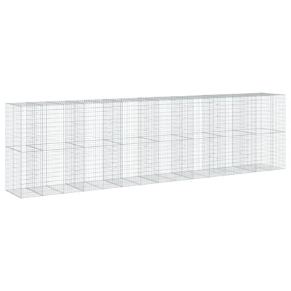 vidaXL Gabion Basket with Cover 750x100x200 cm Galvanised Iron 5