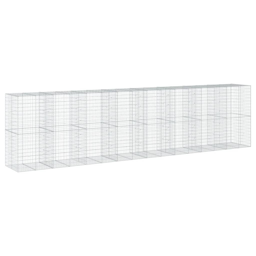 vidaXL Gabion Basket with Cover 800x100x200 cm Galvanised Iron 2