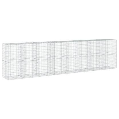 vidaXL Gabion Basket with Cover 800x100x200 cm Galvanised Iron 2