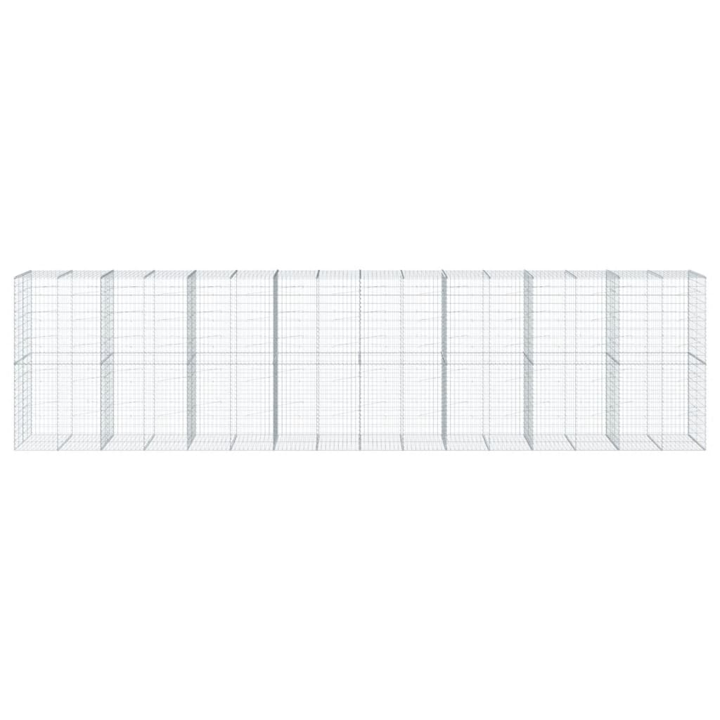 vidaXL Gabion Basket with Cover 800x100x200 cm Galvanised Iron 3