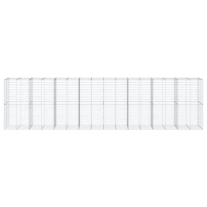 vidaXL Gabion Basket with Cover 800x100x200 cm Galvanised Iron 3