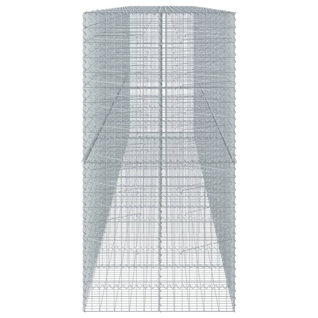 vidaXL Gabion Basket with Cover 800x100x200 cm Galvanised Iron 4