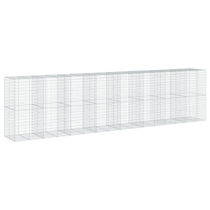 vidaXL Gabion Basket with Cover 800x100x200 cm Galvanised Iron 5