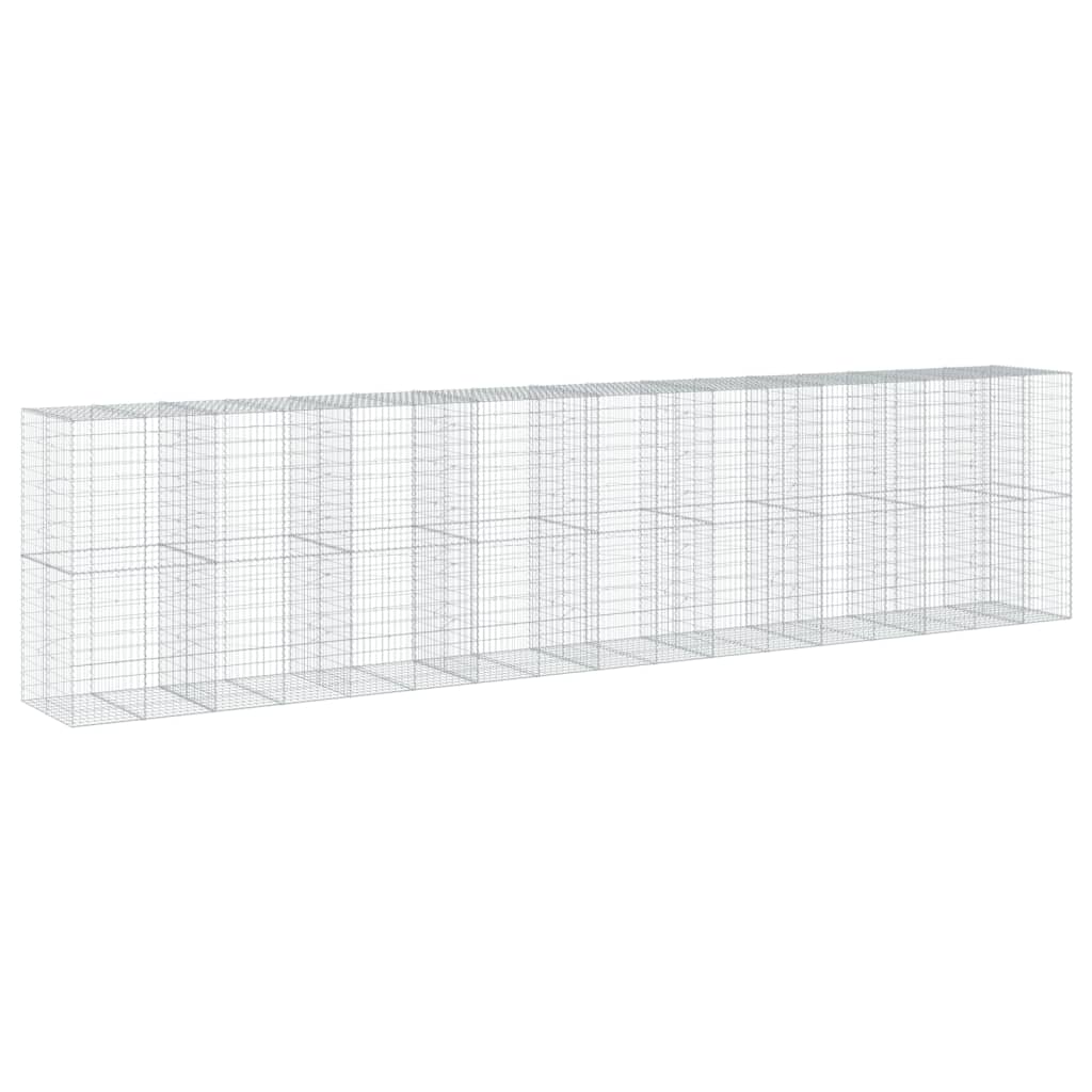 vidaXL Gabion Basket with Cover 850x100x200 cm Galvanised Iron 2