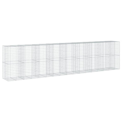 vidaXL Gabion Basket with Cover 850x100x200 cm Galvanised Iron 2