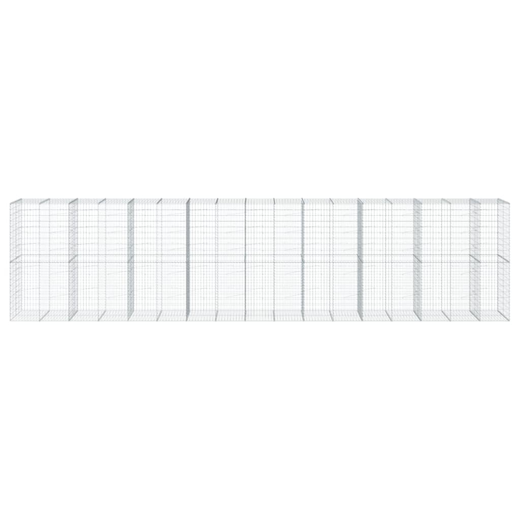 vidaXL Gabion Basket with Cover 850x100x200 cm Galvanised Iron 3