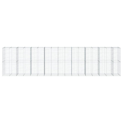 vidaXL Gabion Basket with Cover 850x100x200 cm Galvanised Iron 3