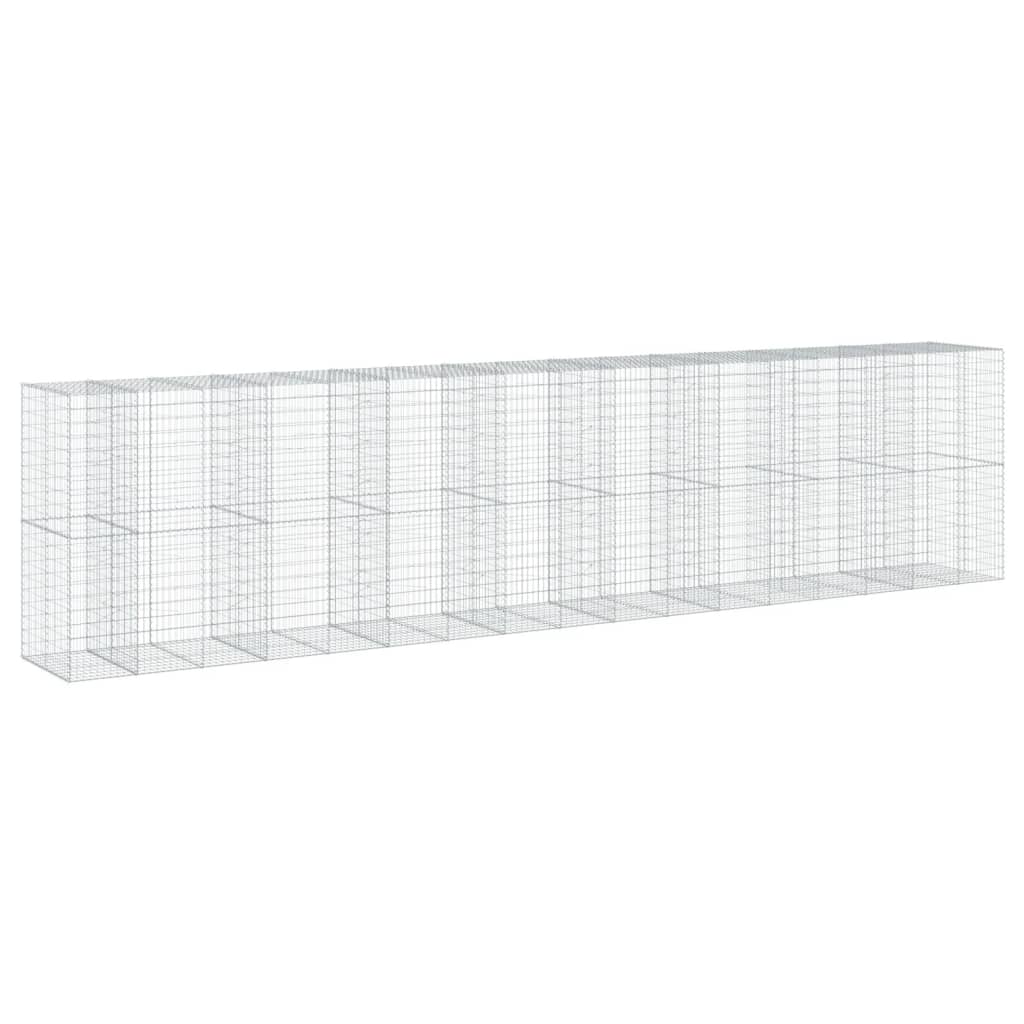 vidaXL Gabion Basket with Cover 850x100x200 cm Galvanised Iron 5