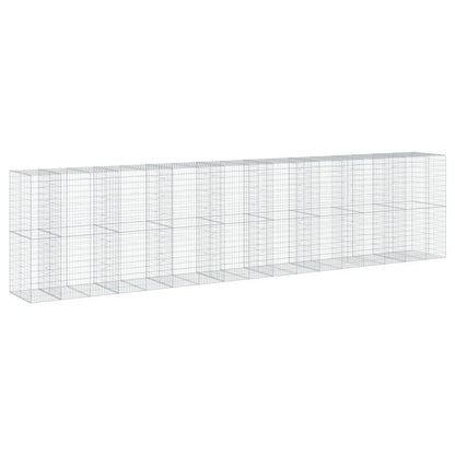 vidaXL Gabion Basket with Cover 850x100x200 cm Galvanised Iron 5